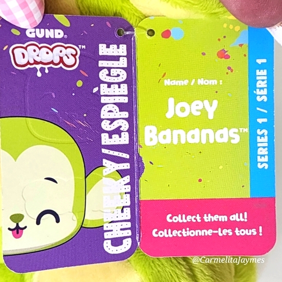 JOEY BANANAS 🐒 Lime Green Monkey Expressive Plush by Gund Drops ☆》NWT《☆ - Picture 4 of 6